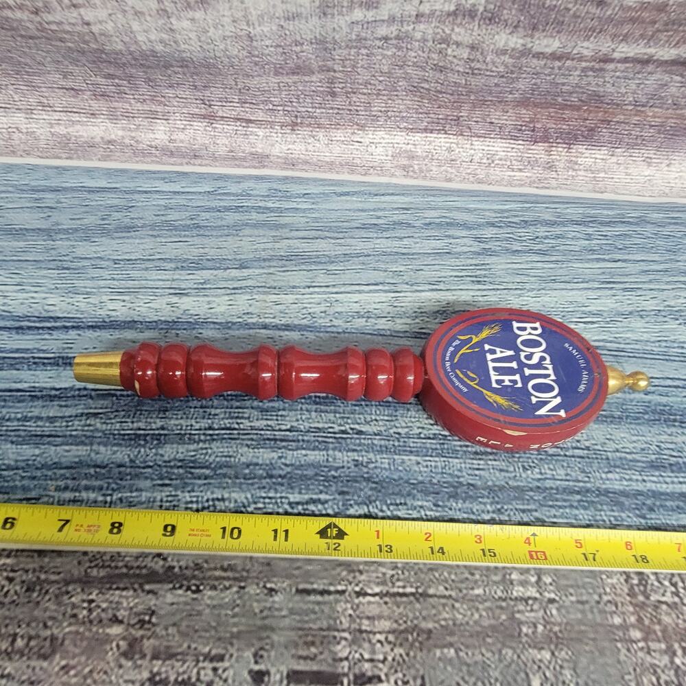 Samuel adams Boston Ale wooden beer tap handle red
